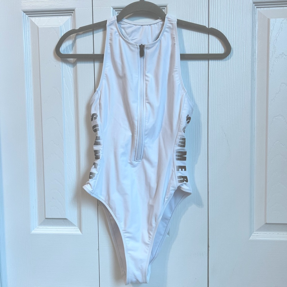 Never worn - white zip-up one-piece